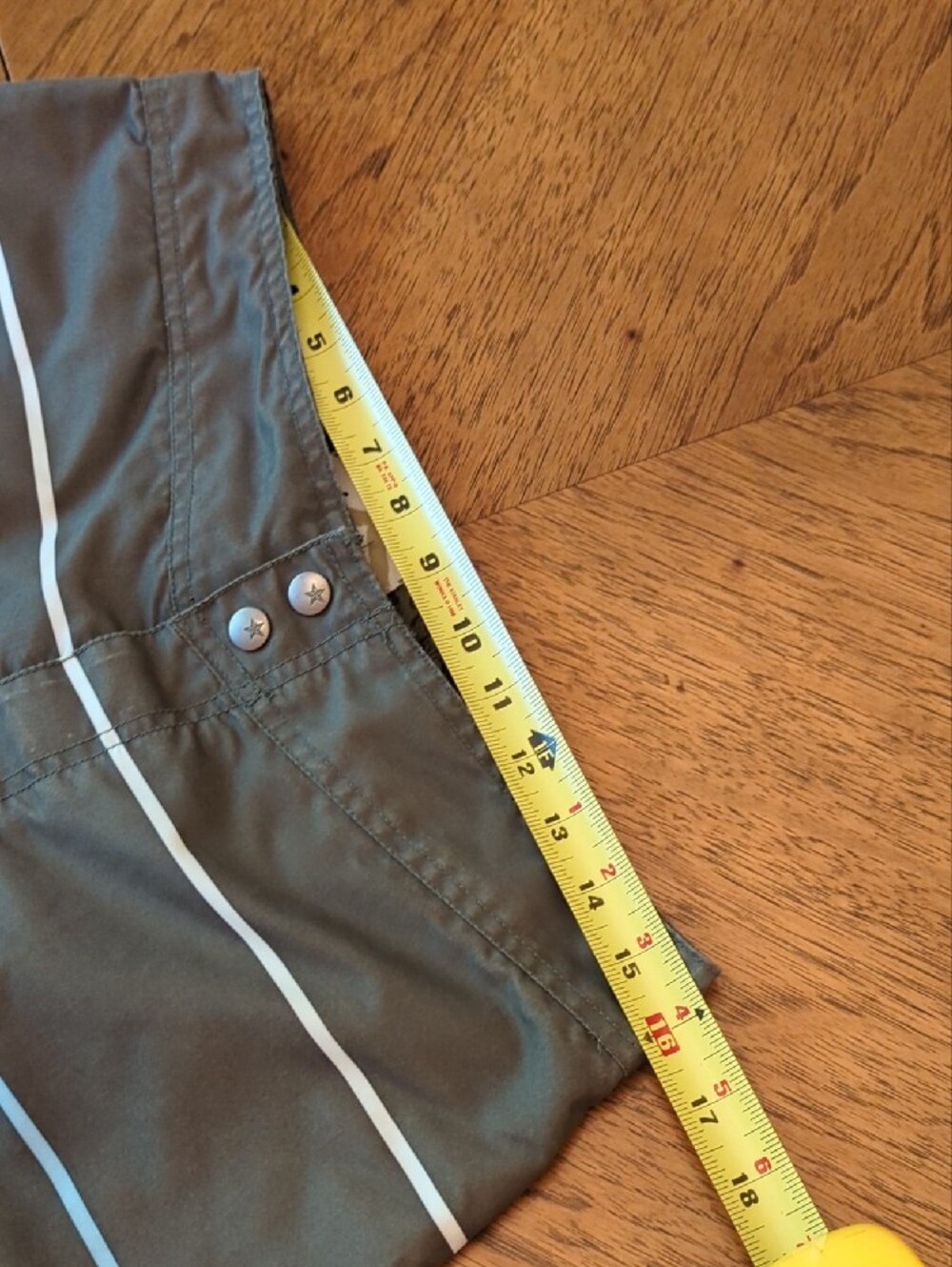 Old Navy Olive Green Board Shorts with Blue & White Stripes Swimsuit Swim Trunks - Picture 3 of 7